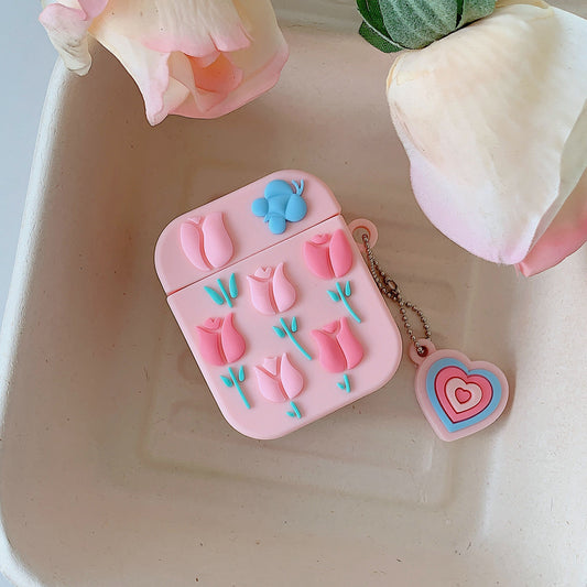 Silicone Case for Apple AirPods with Charging Case (2016) / (2019) / AirPods with Wireless Charging Case (2019) Earphone Cover with Pendant