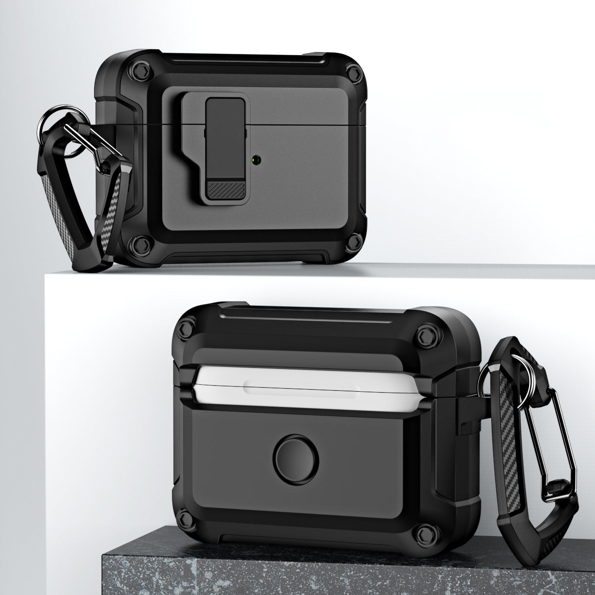 For AirPods Pro (Gen 2) (USB-C) / Pro 2 Shockproof TPU+PC Case Bluetooth Earbuds Charging Case Cover with Buckle