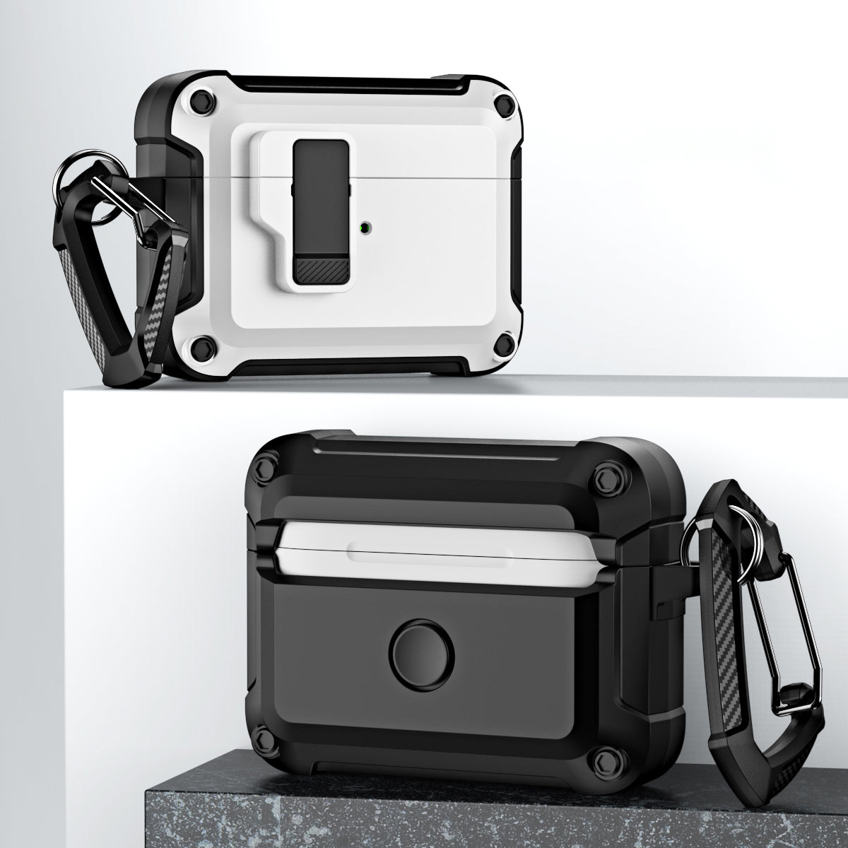 For AirPods Pro (Gen 2) (USB-C) / Pro 2 Shockproof TPU+PC Case Bluetooth Earbuds Charging Case Cover with Buckle