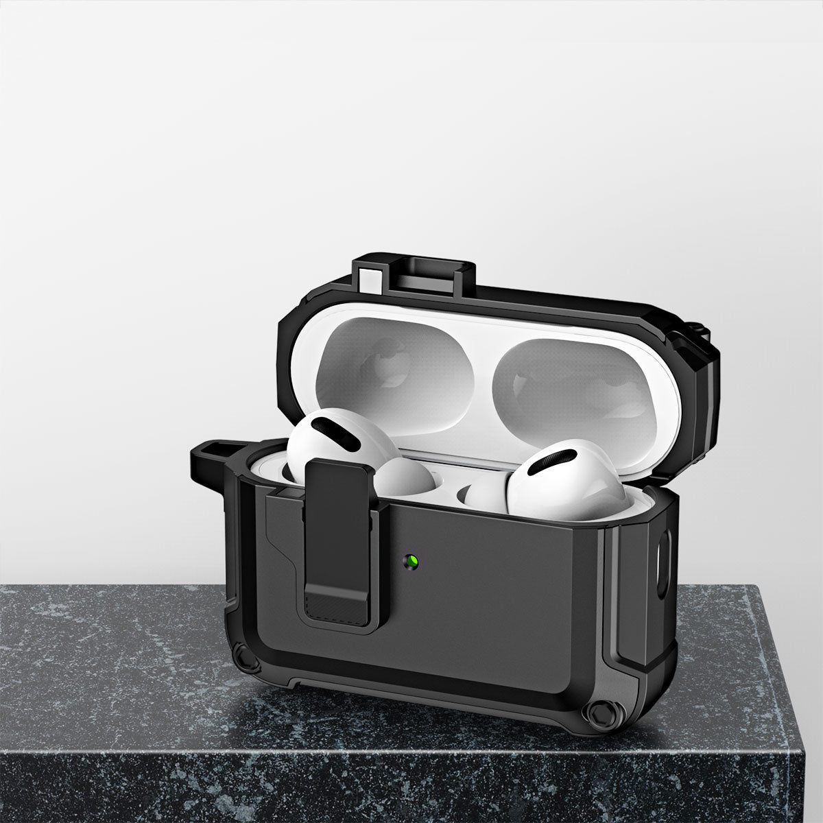 For AirPods Pro (Gen 2) (USB-C) / Pro 2 Shockproof TPU+PC Case Bluetooth Earbuds Charging Case Cover with Buckle