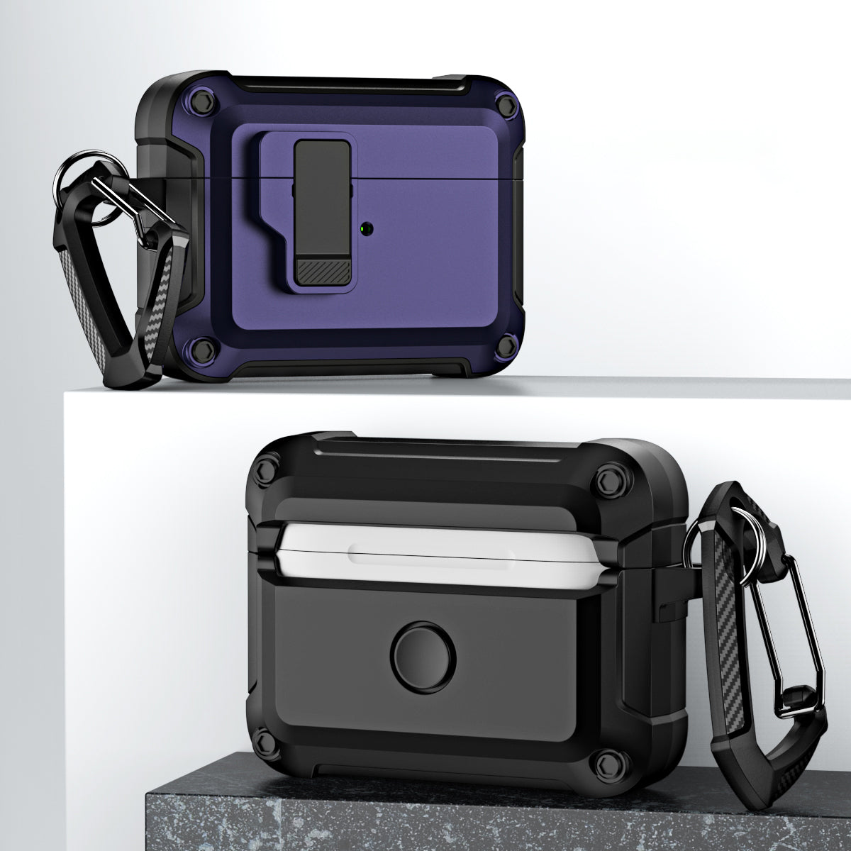 For AirPods Pro (Gen 2) (USB-C) / Pro 2 Shockproof TPU+PC Case Bluetooth Earbuds Charging Case Cover with Buckle
