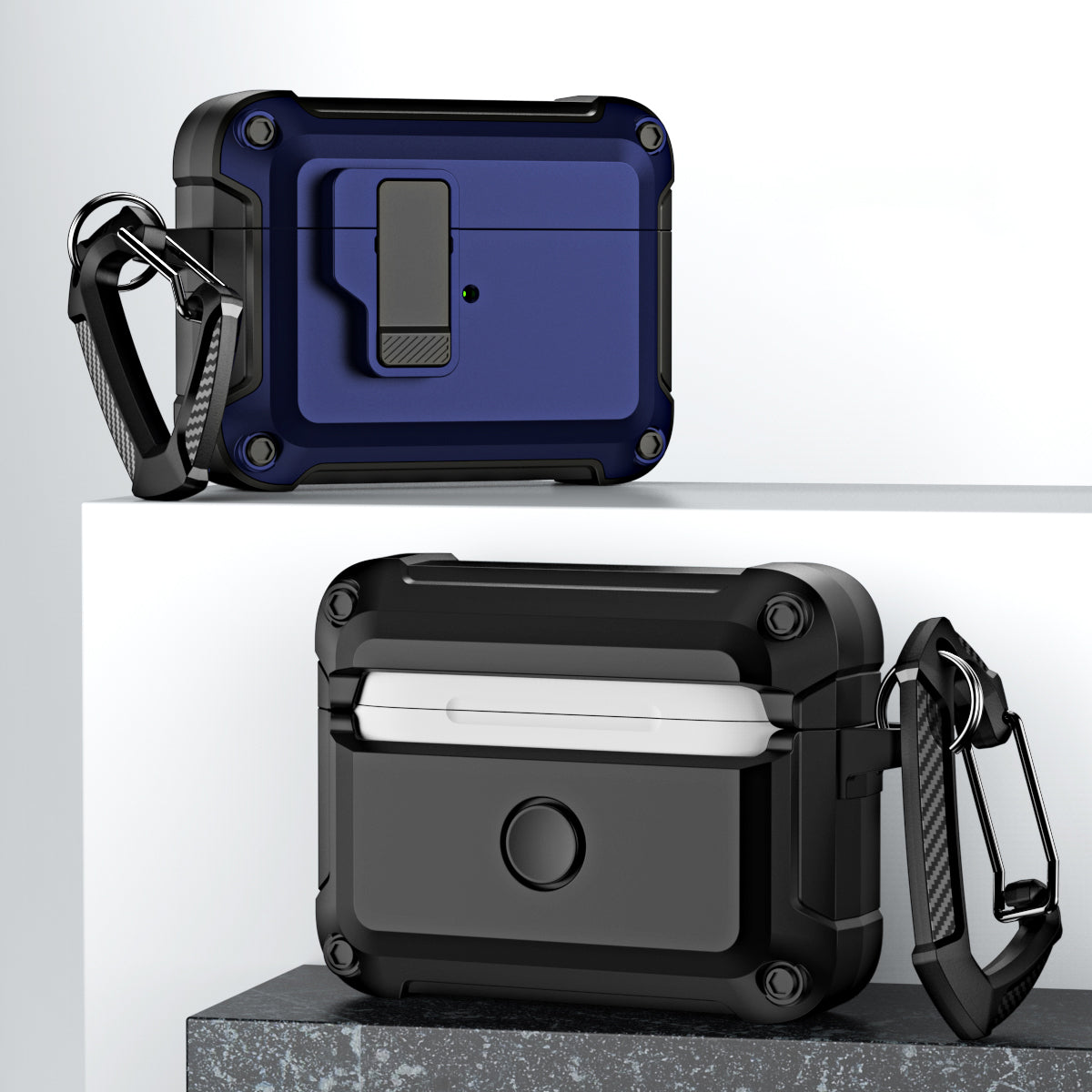 For AirPods Pro (Gen 2) (USB-C) / Pro 2 Shockproof TPU+PC Case Bluetooth Earbuds Charging Case Cover with Buckle