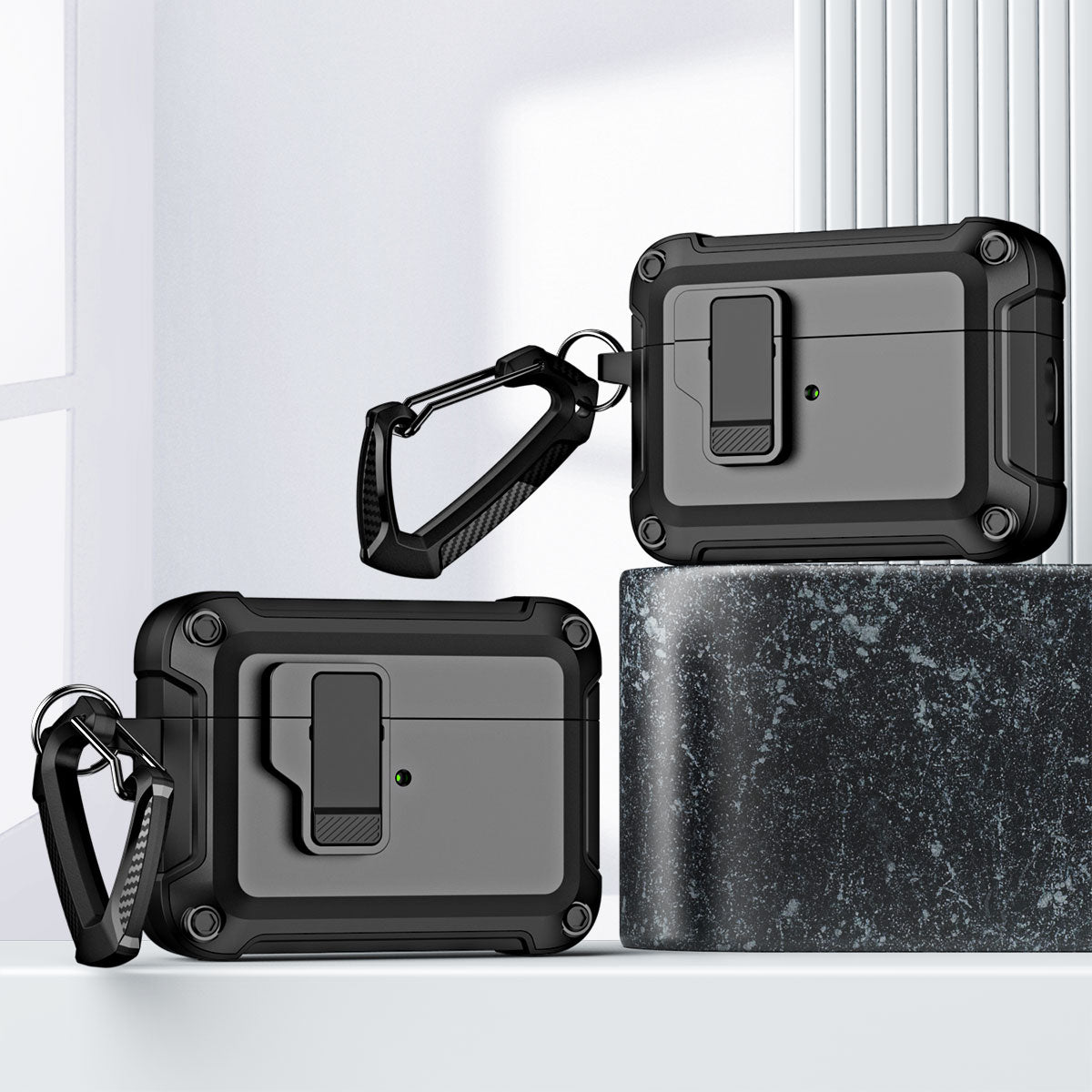 For AirPods Pro (Gen 2) (USB-C) / Pro 2 Shockproof TPU+PC Case Bluetooth Earbuds Charging Case Cover with Buckle