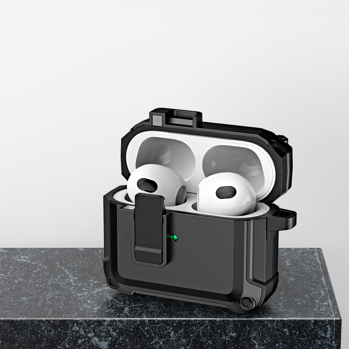 Anti-Drop TPU+PC Case for Apple AirPods 3 Bluetooth Headset Charging Case Cover with Buckle