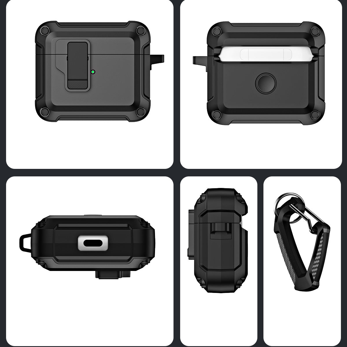 Anti-Drop TPU+PC Case for Apple AirPods 3 Bluetooth Headset Charging Case Cover with Buckle