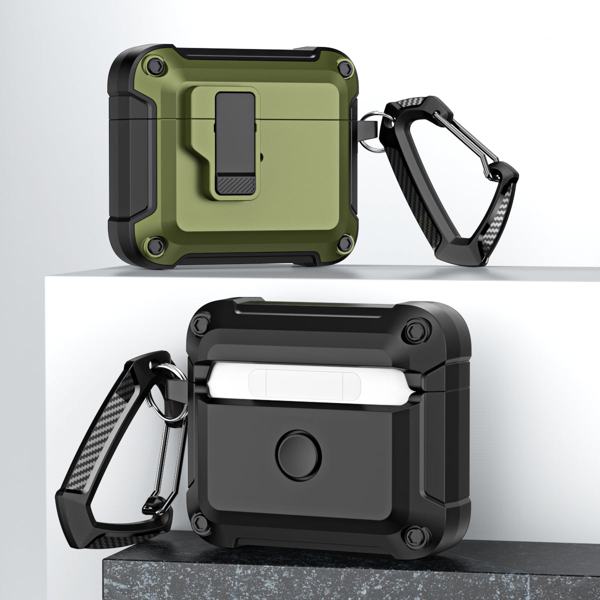 Anti-Drop TPU+PC Case for Apple AirPods 3 Bluetooth Headset Charging Case Cover with Buckle