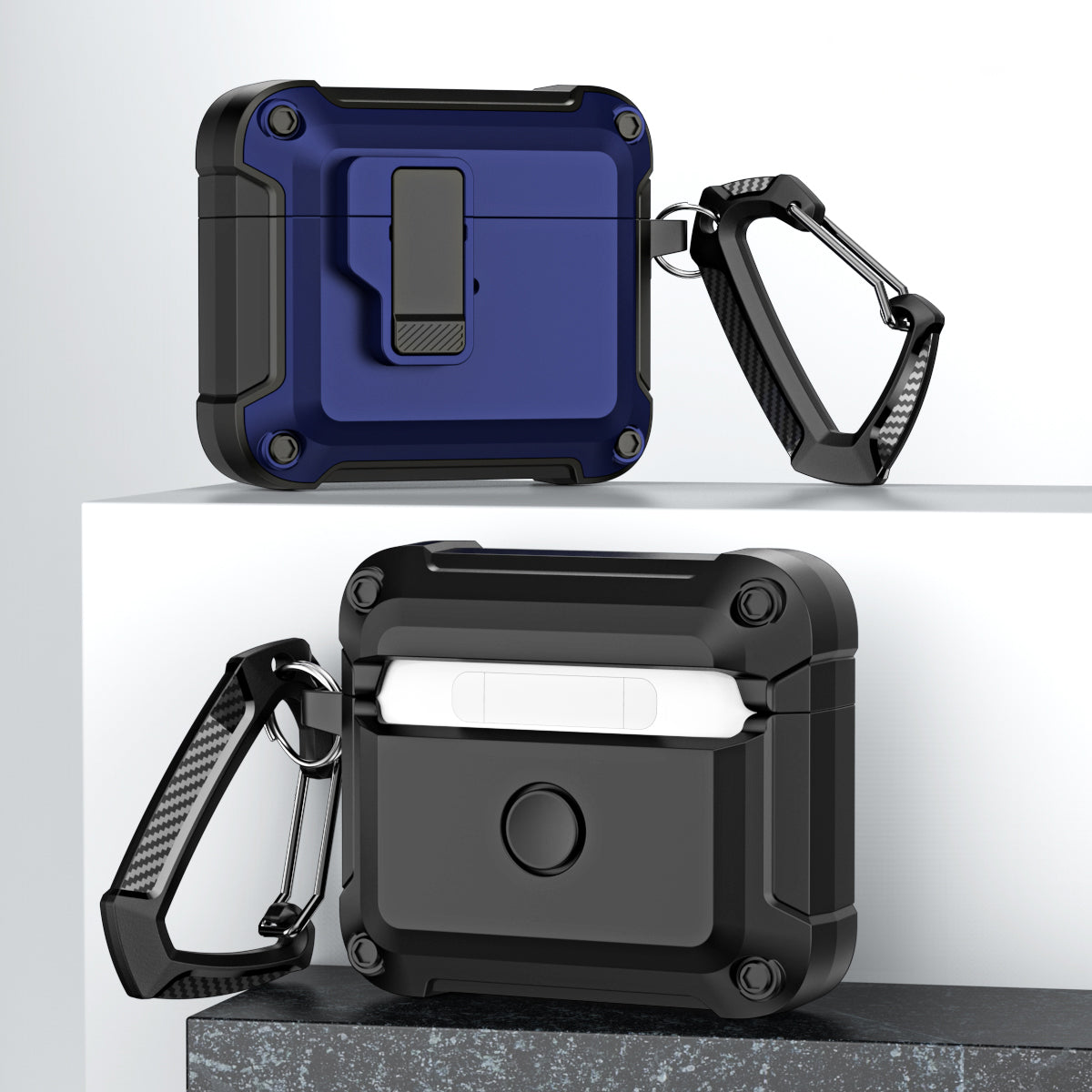 Anti-Drop TPU+PC Case for Apple AirPods 3 Bluetooth Headset Charging Case Cover with Buckle
