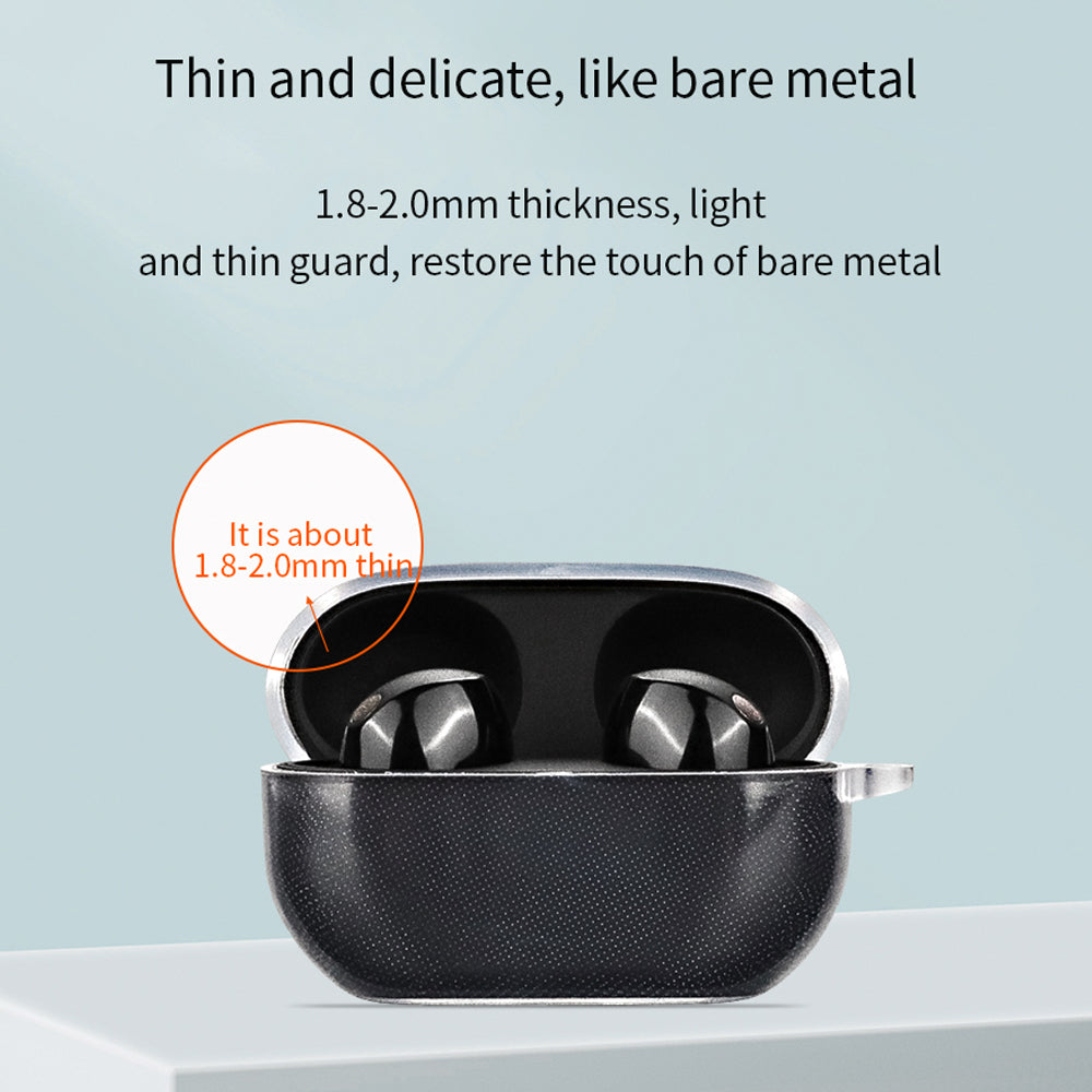 For Sony WF-1000XM5 Charging Bin Sleeve Clear Bluetooth Earphone TPU Case Cover with Buckle