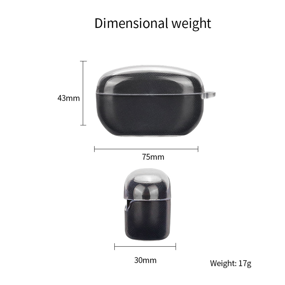For Sony WF-1000XM5 Charging Bin Sleeve Clear Bluetooth Earphone TPU Case Cover with Buckle