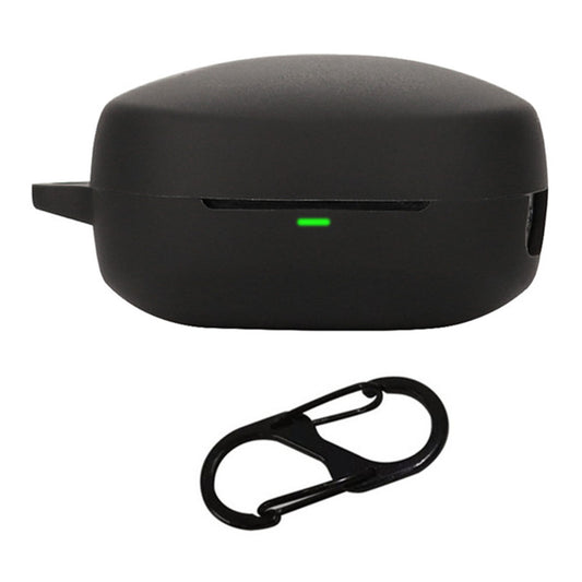 For QCY T13 X Silicone Protective Cover Bluetooth Earphone Anti-drop Case with Anti-lost Buckle