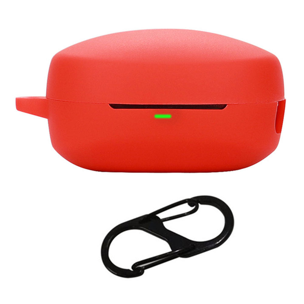 For QCY T13 X Silicone Protective Cover Bluetooth Earphone Anti-drop Case with Anti-lost Buckle