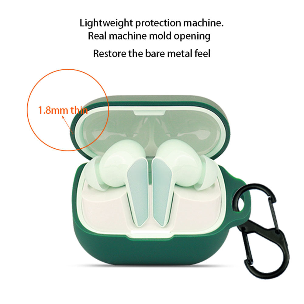 For Libratone AIR+3 Bluetooth Earphone Anti-drop Case Silicone Protective Cover with Anti-lost Buckle