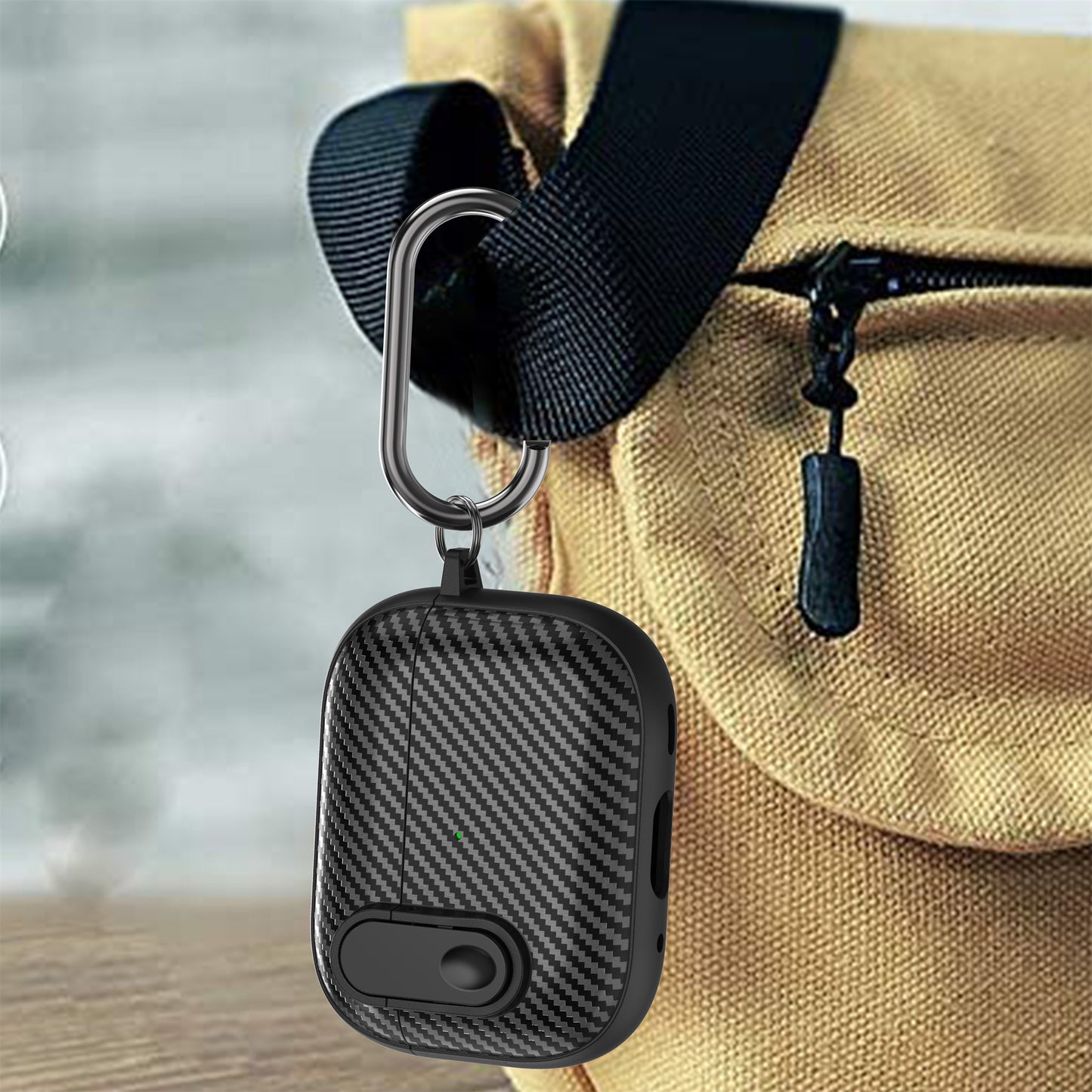 For Apple AirPods Pro Wireless Earbuds Case Carbon Fiber TPU+PC Colorful Buckle Cover with Keychain