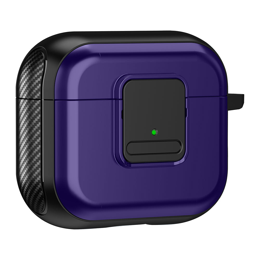 For Apple AirPods 3 Bluetooth Earphone Magnetic Case Buckle Design Earbud TPU Cover with Carabiner