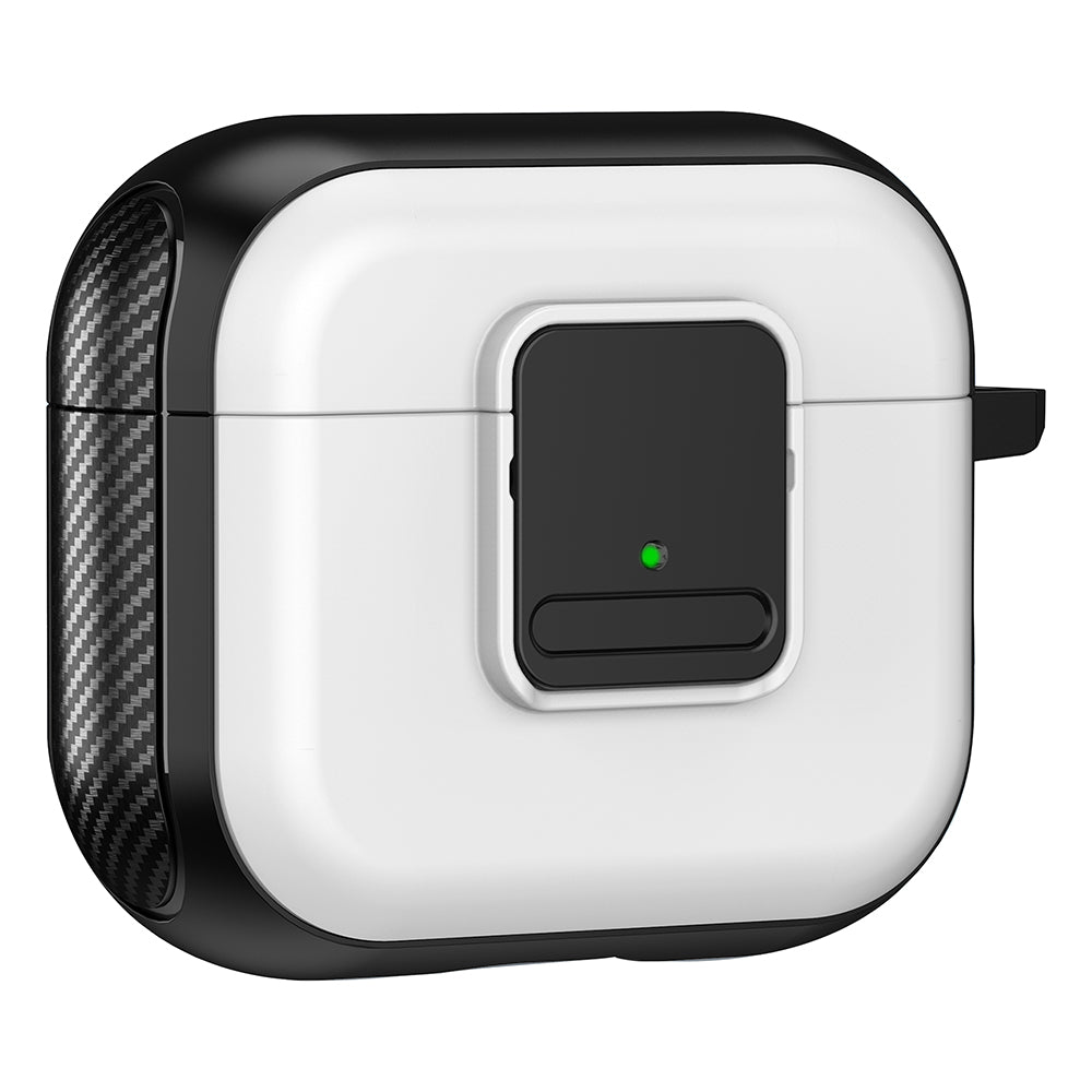 For Apple AirPods 3 Bluetooth Earphone Magnetic Case Buckle Design Earbud TPU Cover with Carabiner