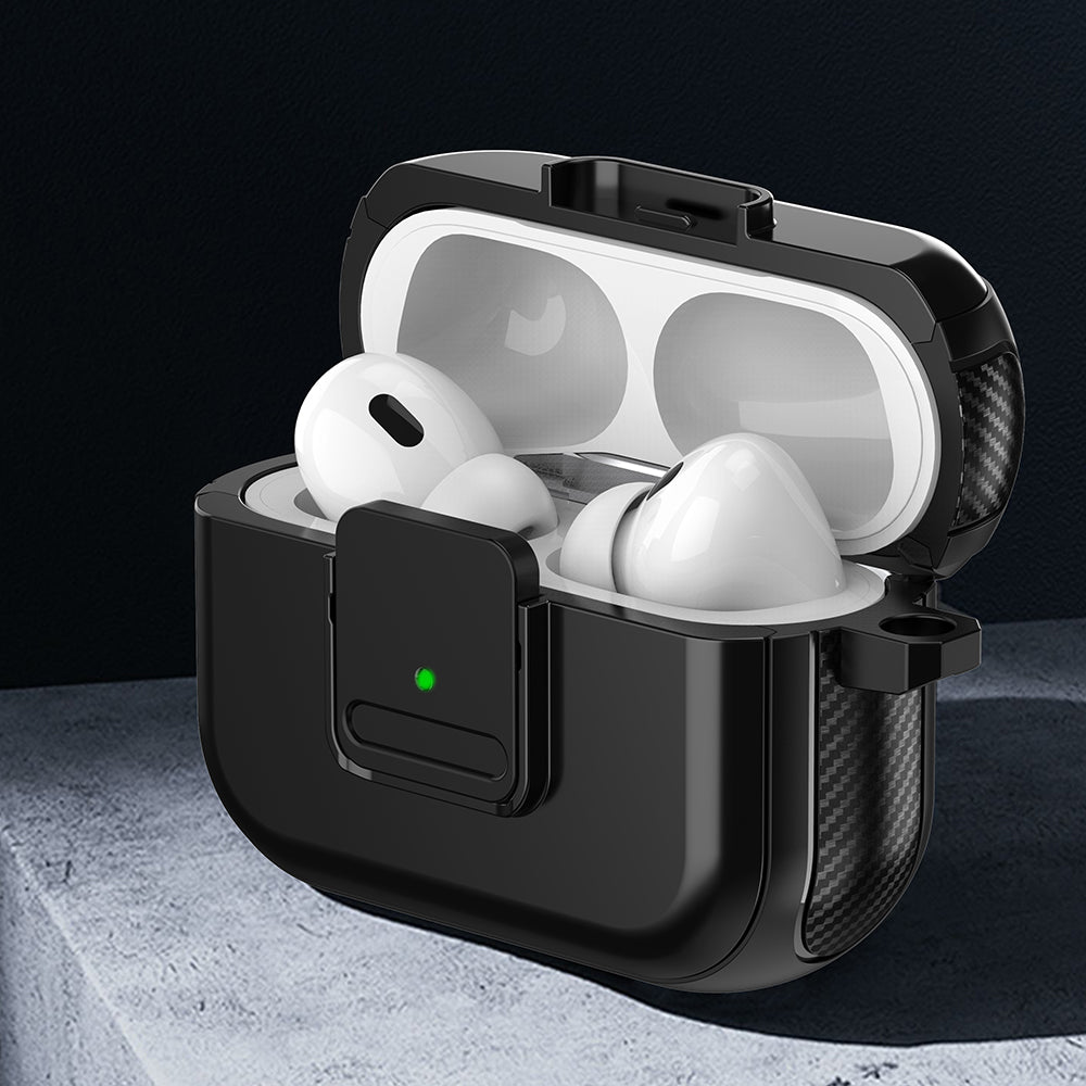 Magnetic Case for Apple AirPods Pro , Buckle Design Bluetooth Earphone TPU Cover with Carabiner