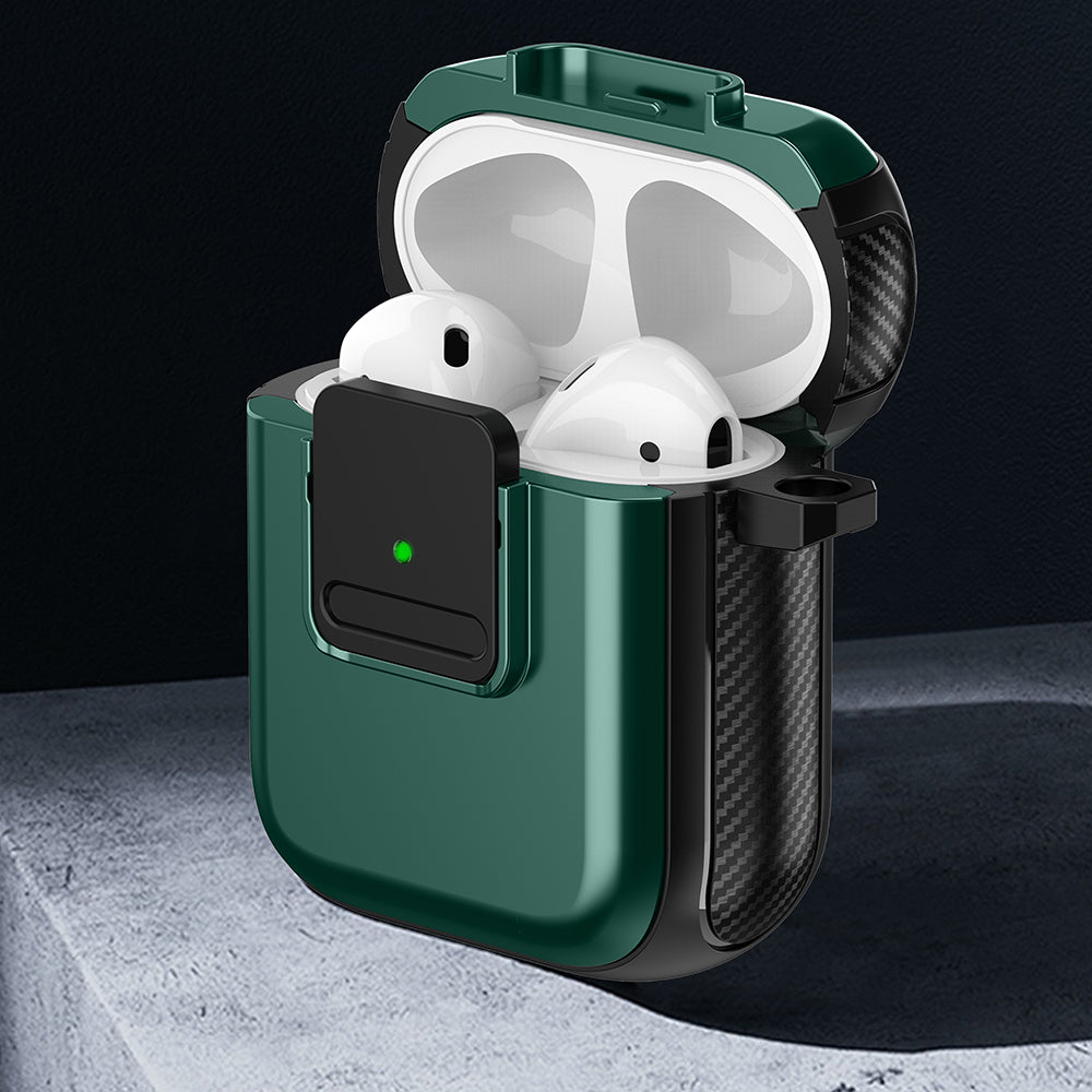 Magnetic Case for Apple AirPods with Charging Case (2016) / (2019) / AirPods with Wireless Charging Case (2019) TPU Earphone Cover with Carabiner