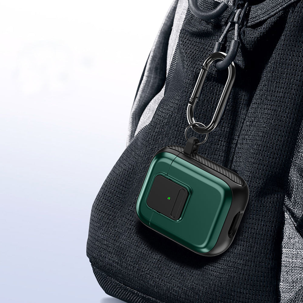 Magnetic Case for Apple AirPods with Charging Case (2016) / (2019) / AirPods with Wireless Charging Case (2019) TPU Earphone Cover with Carabiner