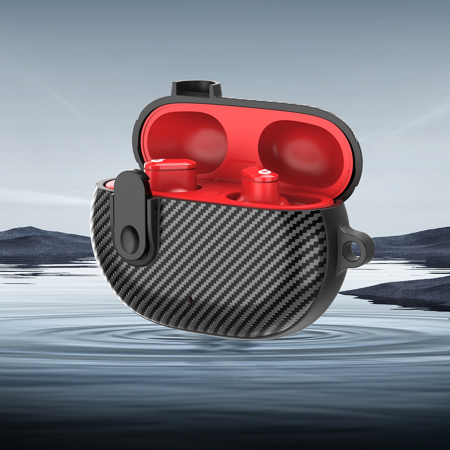 For Beats Wireless Bluetooth Earphone Cover Carbon Fiber Texture TPU+PC Case Headphone Sleeve