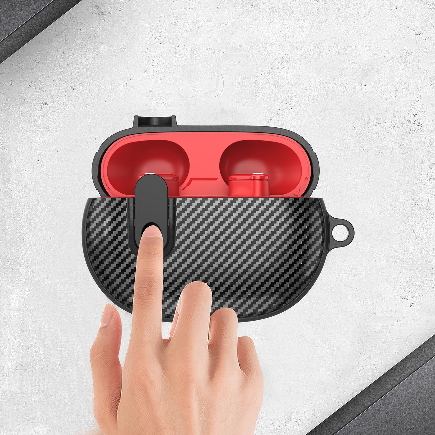 For Beats Wireless Bluetooth Earphone Cover Carbon Fiber Texture TPU+PC Case Headphone Sleeve