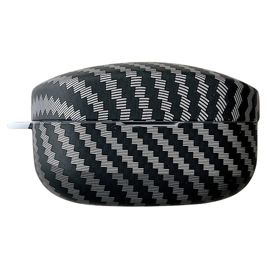 For Sony WF-1000XM4 Earphone Case Carbon Fiber Texture Bi-color Earbud Drop-proof Hard PC Cover