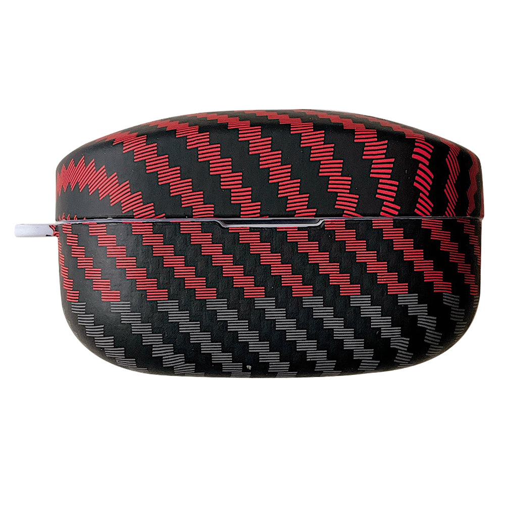 For Sony WF-1000XM4 Earphone Case Carbon Fiber Texture Bi-color Earbud Drop-proof Hard PC Cover
