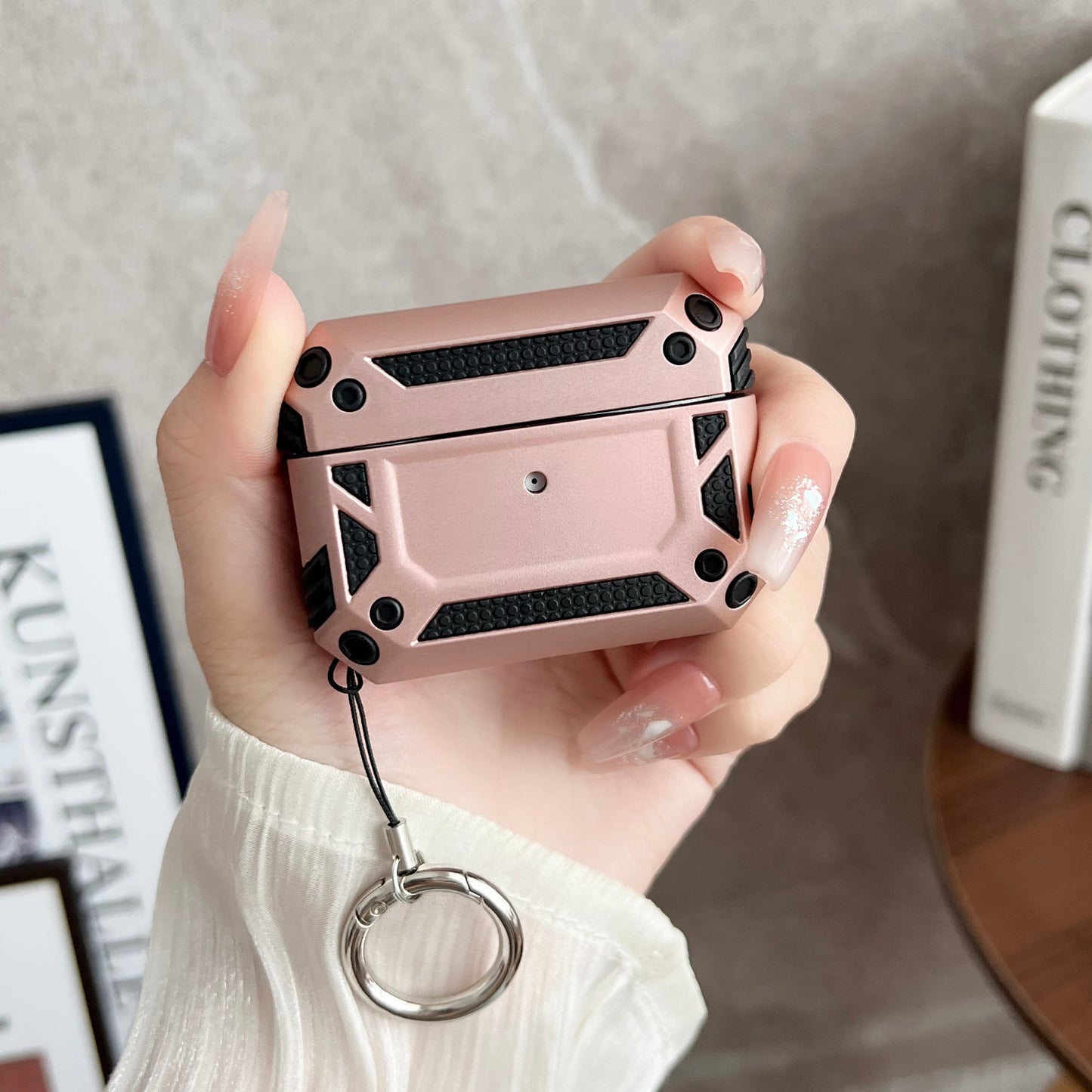 Earphone Cover for AirPods Pro Military Drop-proof TPU+PC Earbuds Protective Case Skin with Buckle