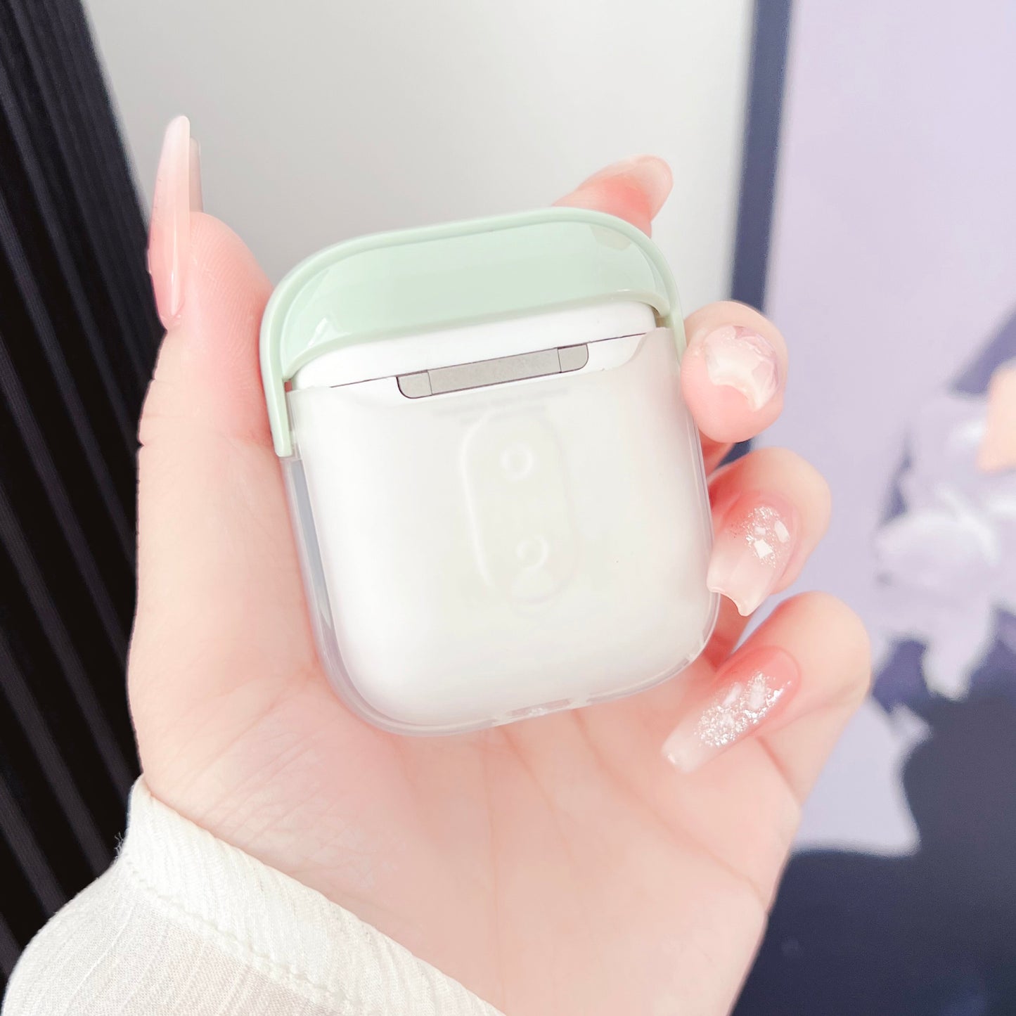 TPU + PC Case for Apple AirPods with Charging Case (2016) / (2019) / AirPods with Wireless Charging Case (2019) , Earphone Protective Cover with Strap