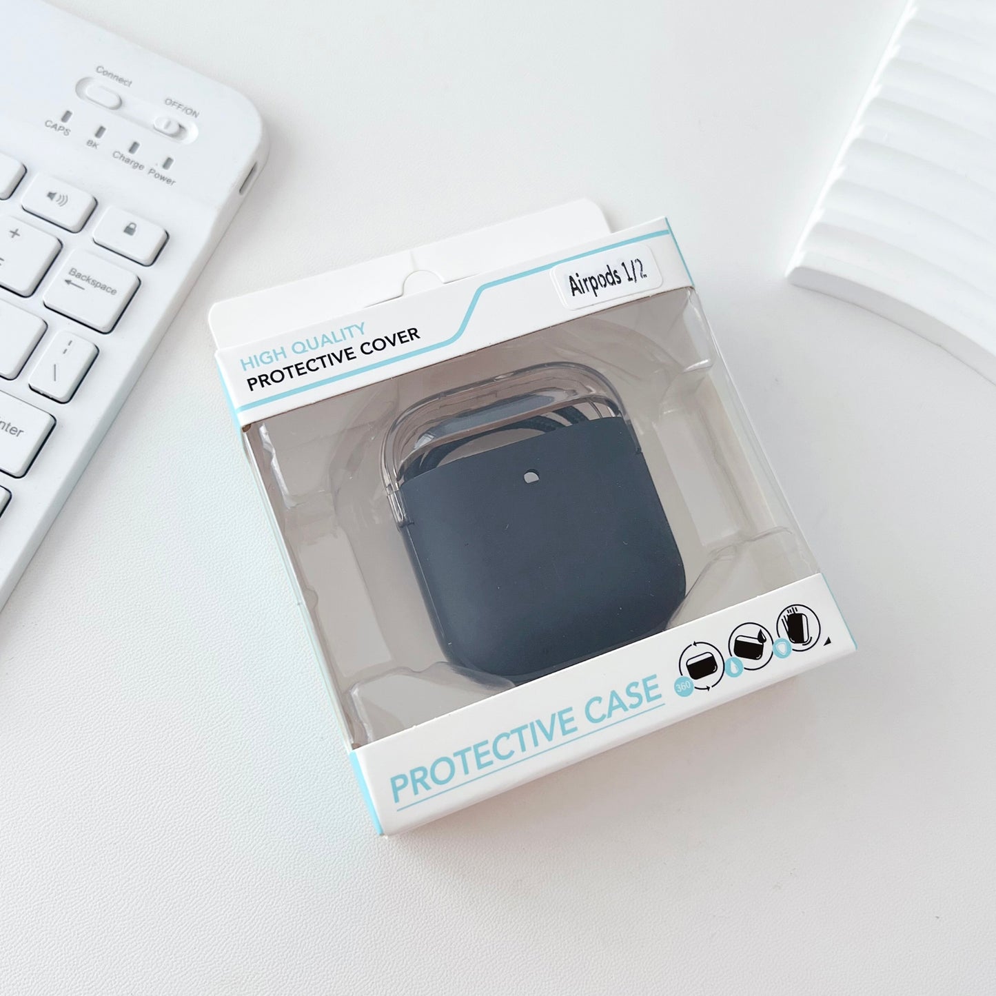 TPU + PC Case for Apple AirPods with Charging Case (2016) / (2019) / AirPods with Wireless Charging Case (2019) , Earphone Protective Cover with Strap