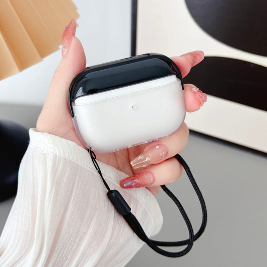 For AirPods Pro 2 TPU + PC Earphone Case Shockproof Protective Cover with Anti-lost Strap