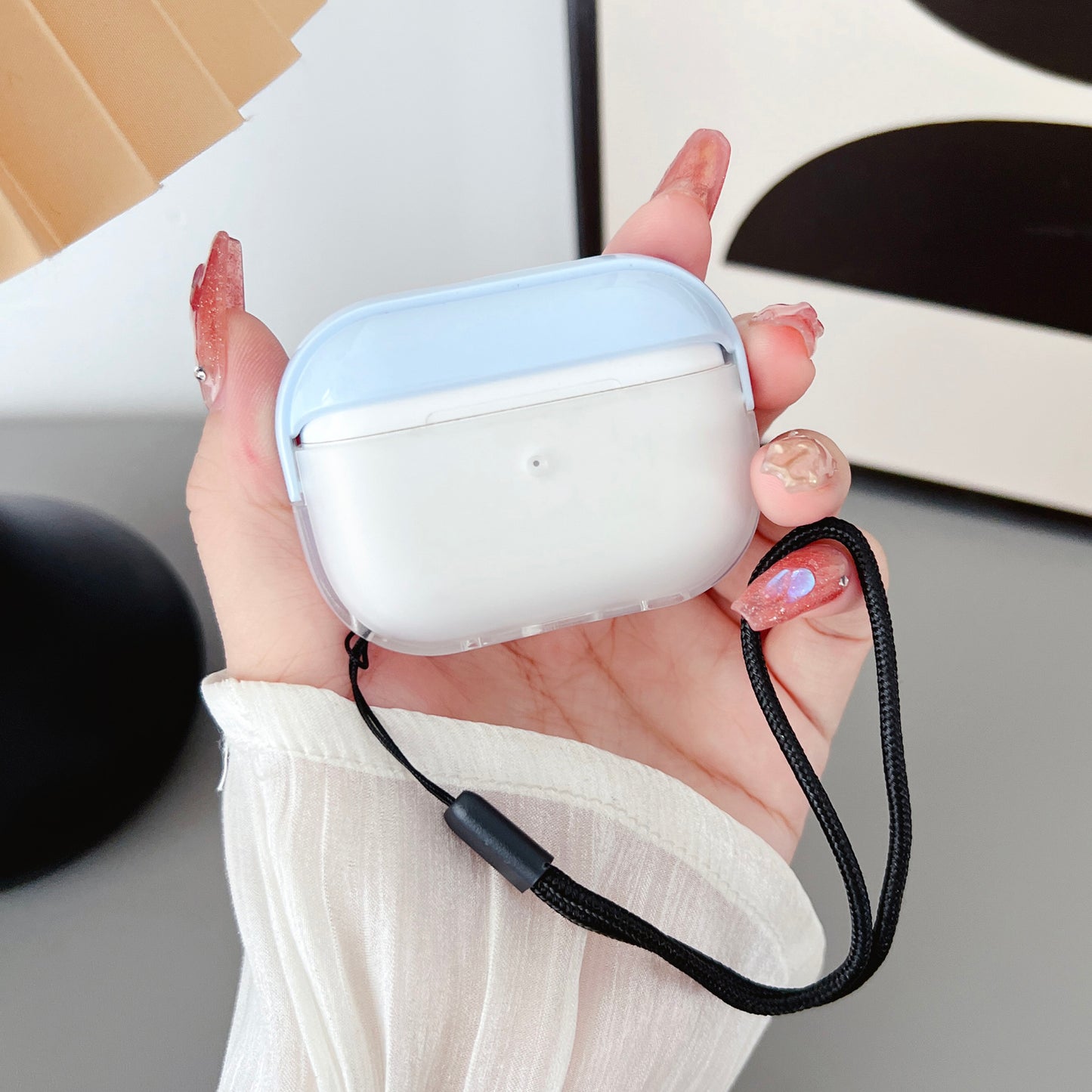 For AirPods Pro 2 TPU + PC Earphone Case Shockproof Protective Cover with Anti-lost Strap