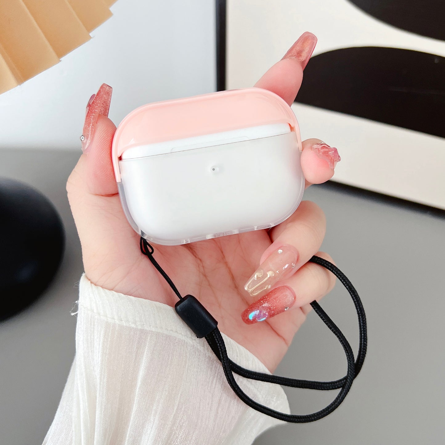 For AirPods Pro 2 TPU + PC Earphone Case Shockproof Protective Cover with Anti-lost Strap