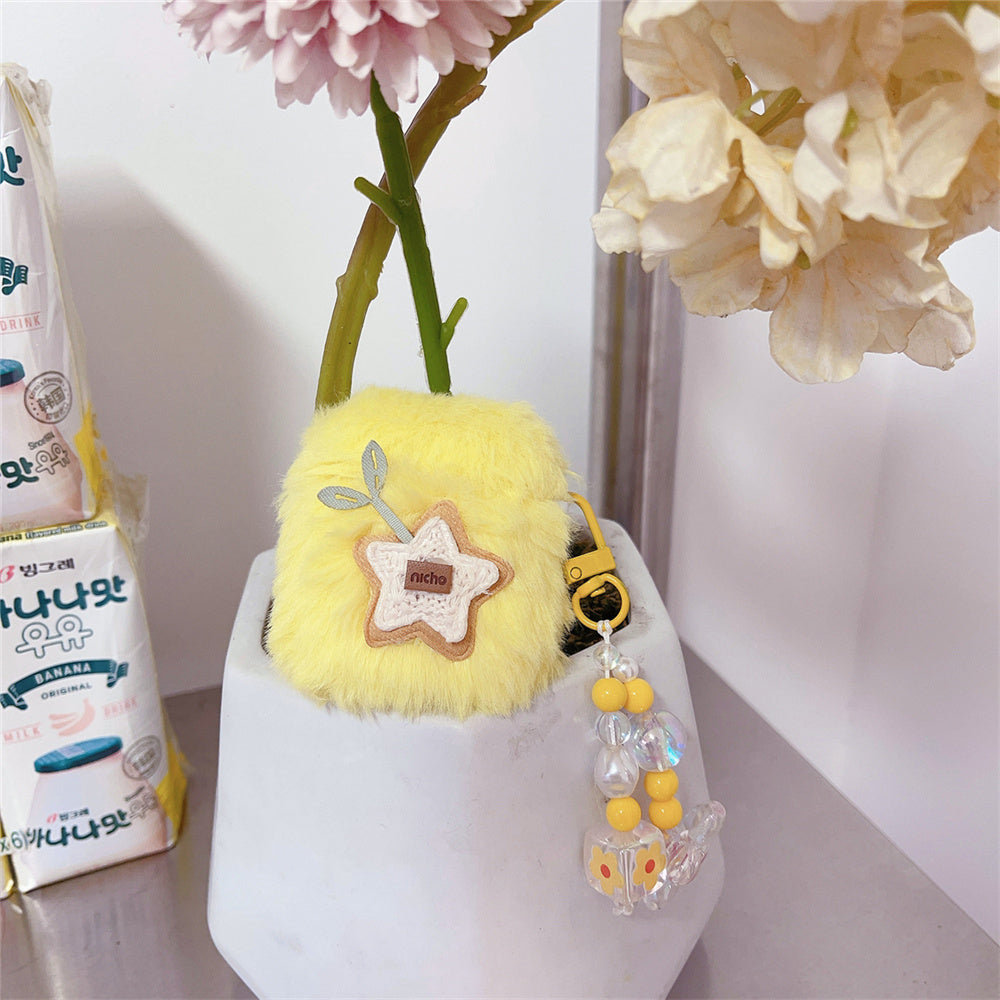Earphone Case for Apple AirPods with Charging Case (2016) / (2019) / AirPods with Wireless Charging Case (2019) Plush Earbud Cover with Pendant