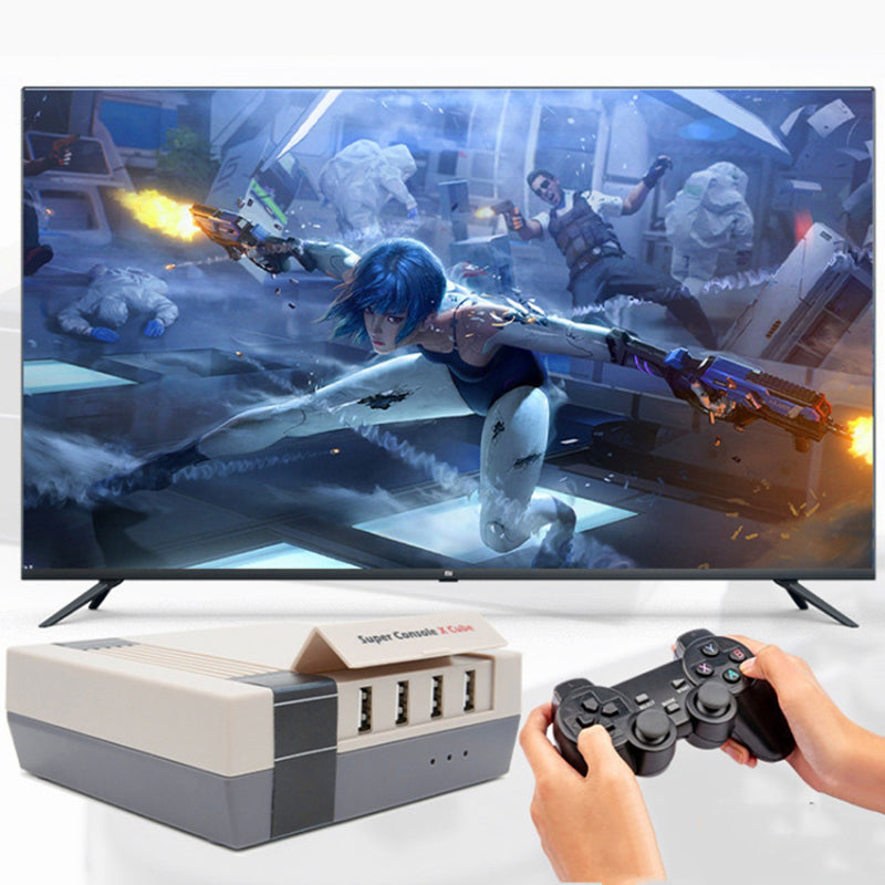 KINHANK Super Console X Cube Mini Classic Game Console with 2 Wireless Controllers, 256GB HD Video Games (EU Plug)