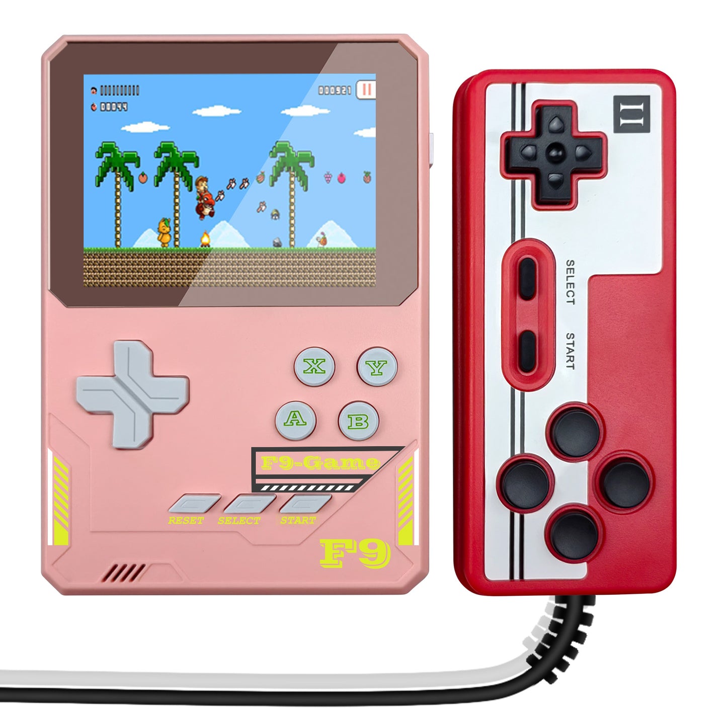 F9 Kids Handheld Game Console 3.5-Inch LCD Screen Retro Handheld Video Game Gift Supports Two Players