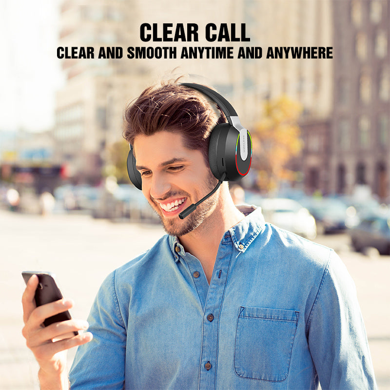 L850 Over-ear Wireless Bluetooth 5.1 Headset RGB Light E-sports Gaming Headphone Support TF Card