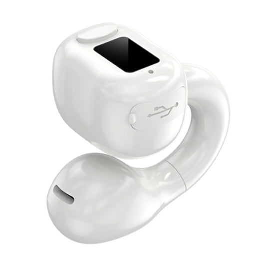 M10 Digital Display Clip-on Bluetooth Earphone HiFi Sound Single Ear Bendable Headphone