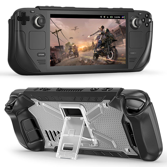 For Steam Deck 2022 TPU+PC Protective Cover with Kickstand Anti-scratch Case
