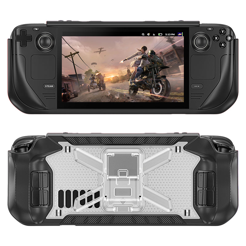 For Steam Deck 2022 TPU+PC Protective Cover with Kickstand Anti-scratch Case