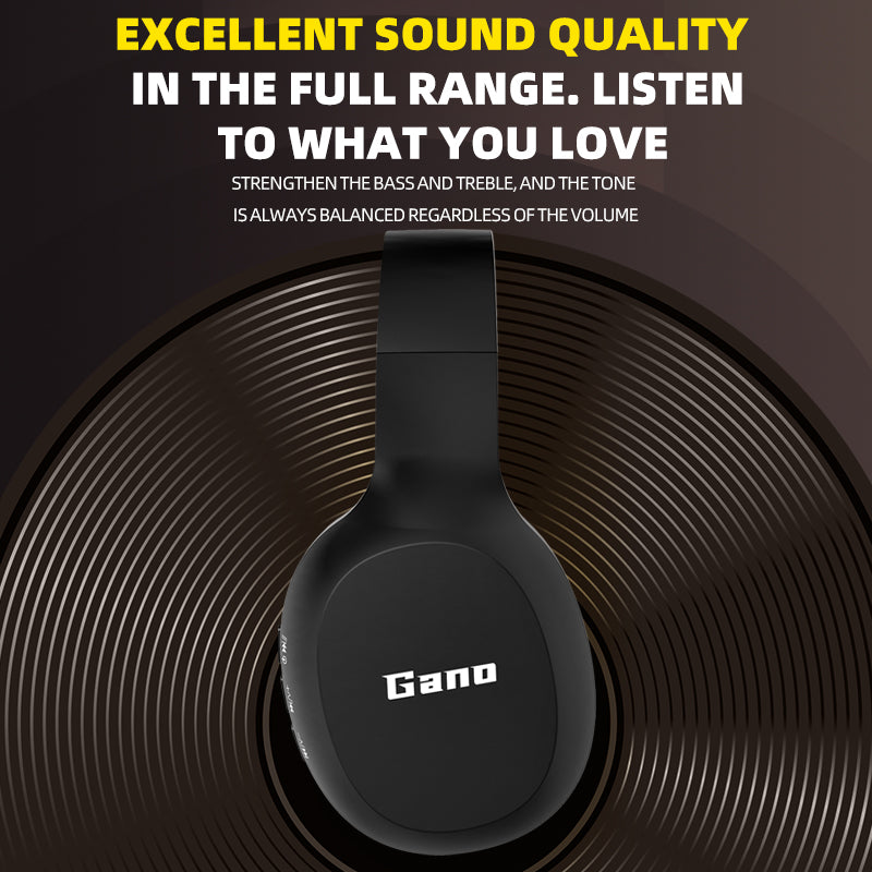 GANO G1BT Over-Ear Wireless Headset Bluetooth Earphone HiFi Stereo Sound Noise Cancelling Gaming Headphone