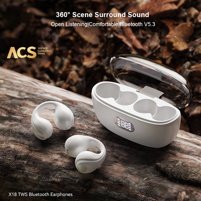 XUNDD X18 TWS Clip-on Headphones V5.3 Bluetooth Air Conduction Open Ear Earphones Wireless Sports Earhook Headset