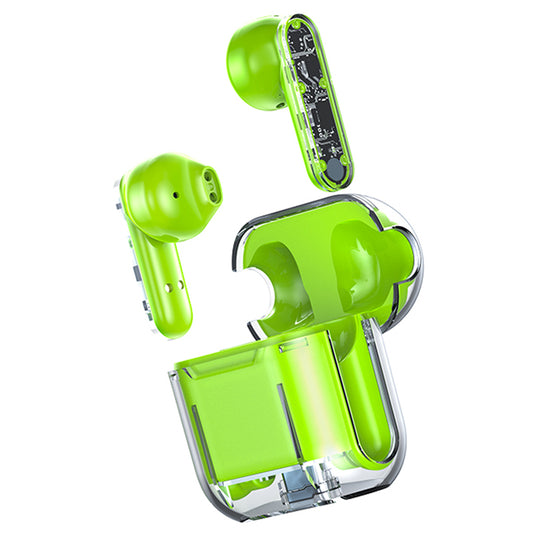 TM10 Wireless Bluetooth 5.3 Gaming Headset TWS Earbuds Translucent Low Latency Headphone