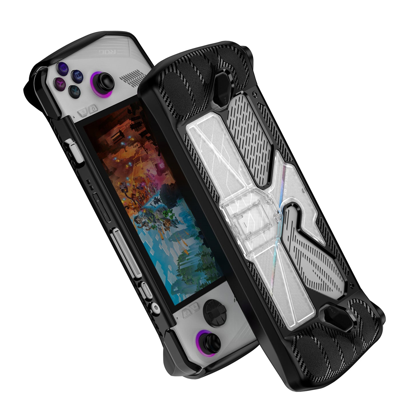 TPU+PC Case for Asus ROG ALLY Game Console Anti-drop Protective Cover with PC Kickstand
