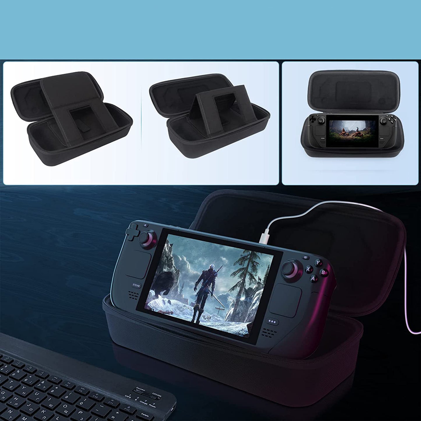 Carrying Case for Steam Deck , Shockproof Hard EVA Nylon Console Games Accessories Storage Box