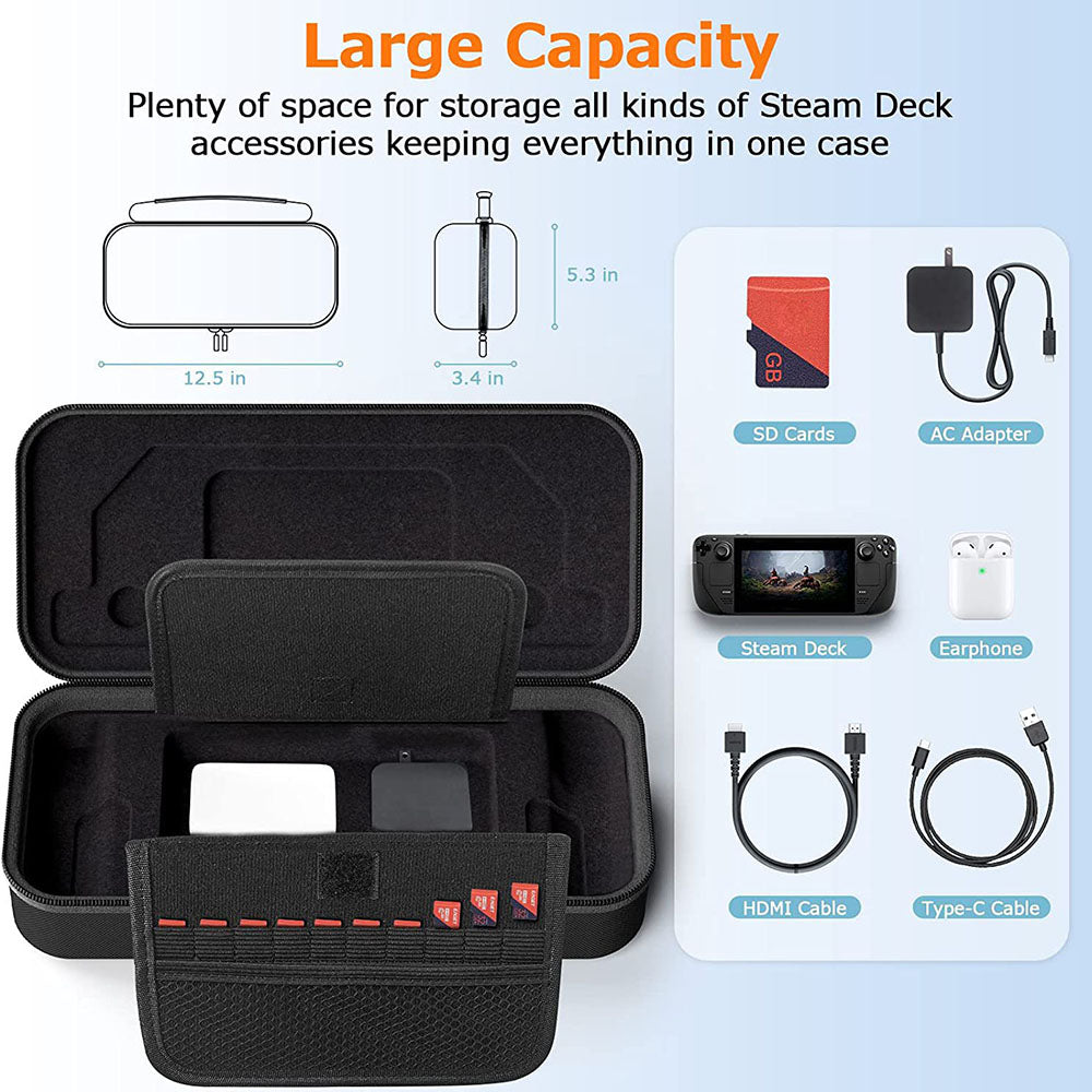 Carrying Case for Steam Deck , Shockproof Hard EVA Nylon Console Games Accessories Storage Box