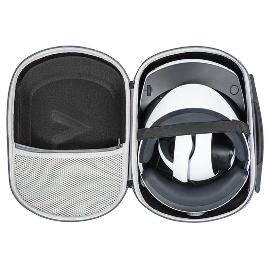 DEVASO For PlayStation VR2 PU Leather Storage Bag VR Glasses Shockproof Tote Crossbody Bag