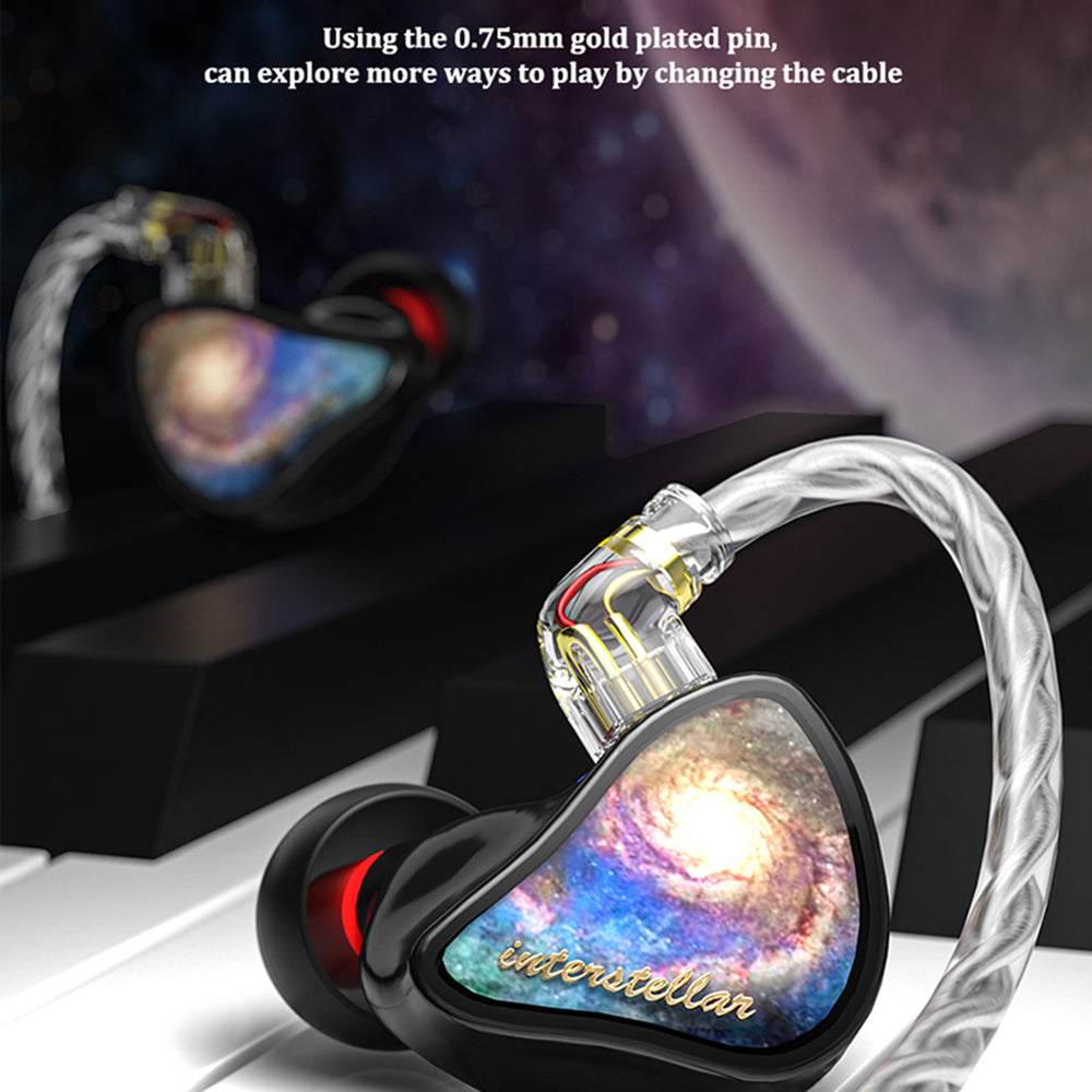 CVJ 3.5mm In-Ear Resin HiFi Headset Cable Replaceable Wired Moving Coil Headphone (No Microphone)