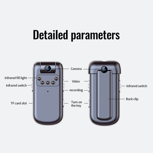 V13 16G Noise Reduction 1080P HD Lens Night Vision Voice Recorder Clip-on Recording Camcorder