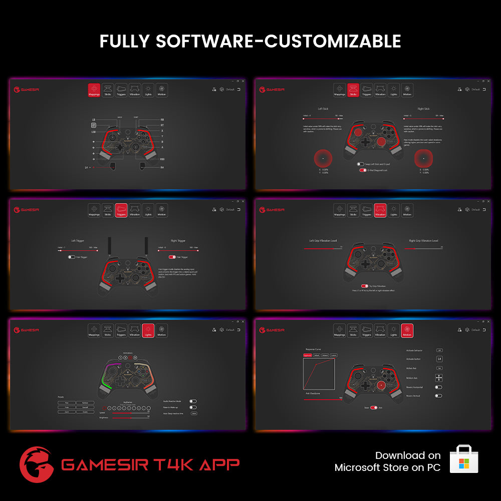 GAMESIR T4Kaleid Controller for Nintendo Switch / PC / Steam Game Console Wired Controller Gamepad with Color Light Effect