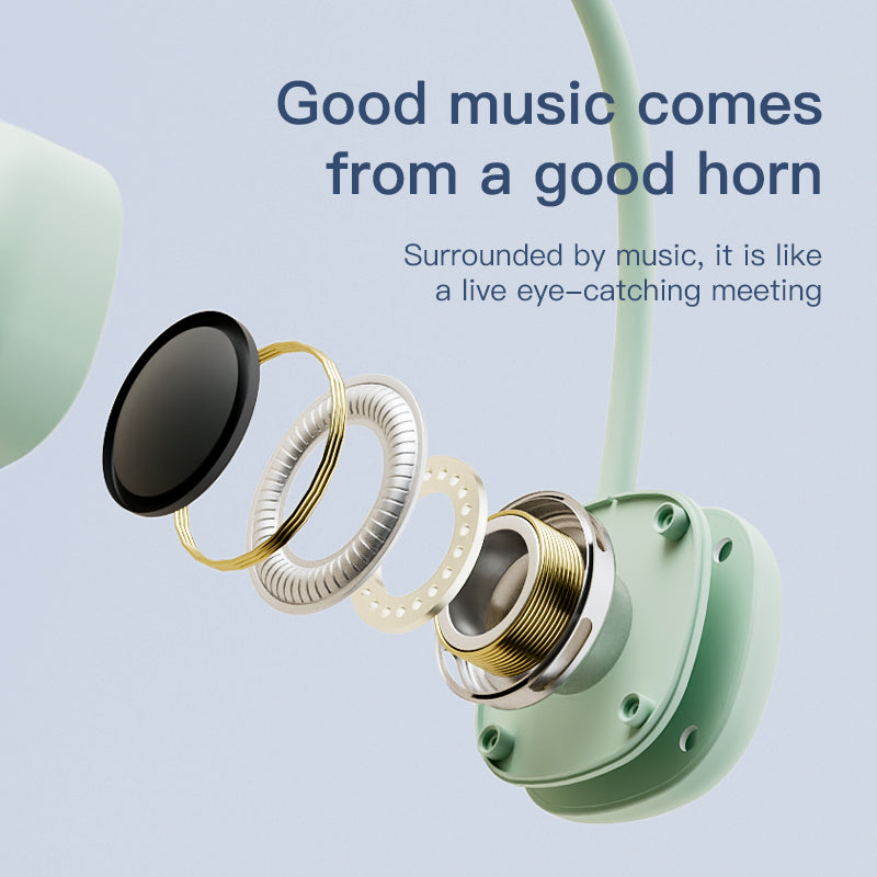 T5 Mini Size Neck Hanging Bluetooth Speaker Neckband Portable Wireless HiFi Sound Subwoofer with LED Light